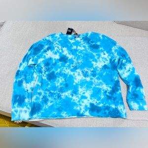 Kut From The Kloth Michaela  Tie Dye Sweatshirt In Turquoise/ White SZ M